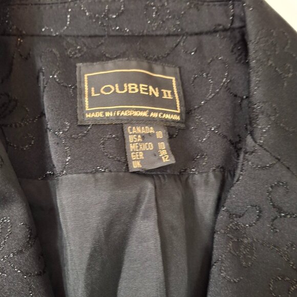 Womans Louben Boxy Cropped 3 Button Blazer Jacket Sz 10 Relaxed Fit Office Party - Picture 10 of 12